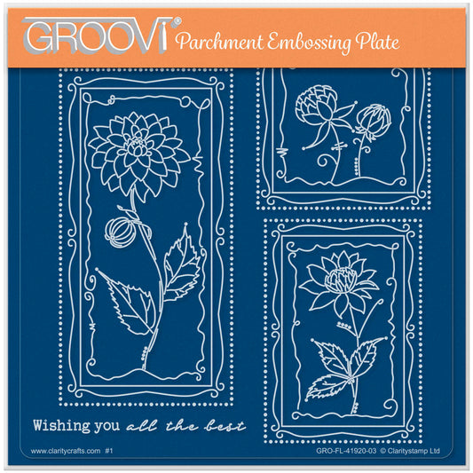 Barbara's SHAC Dahlia Floral Panels A5 Square Groovi Plate