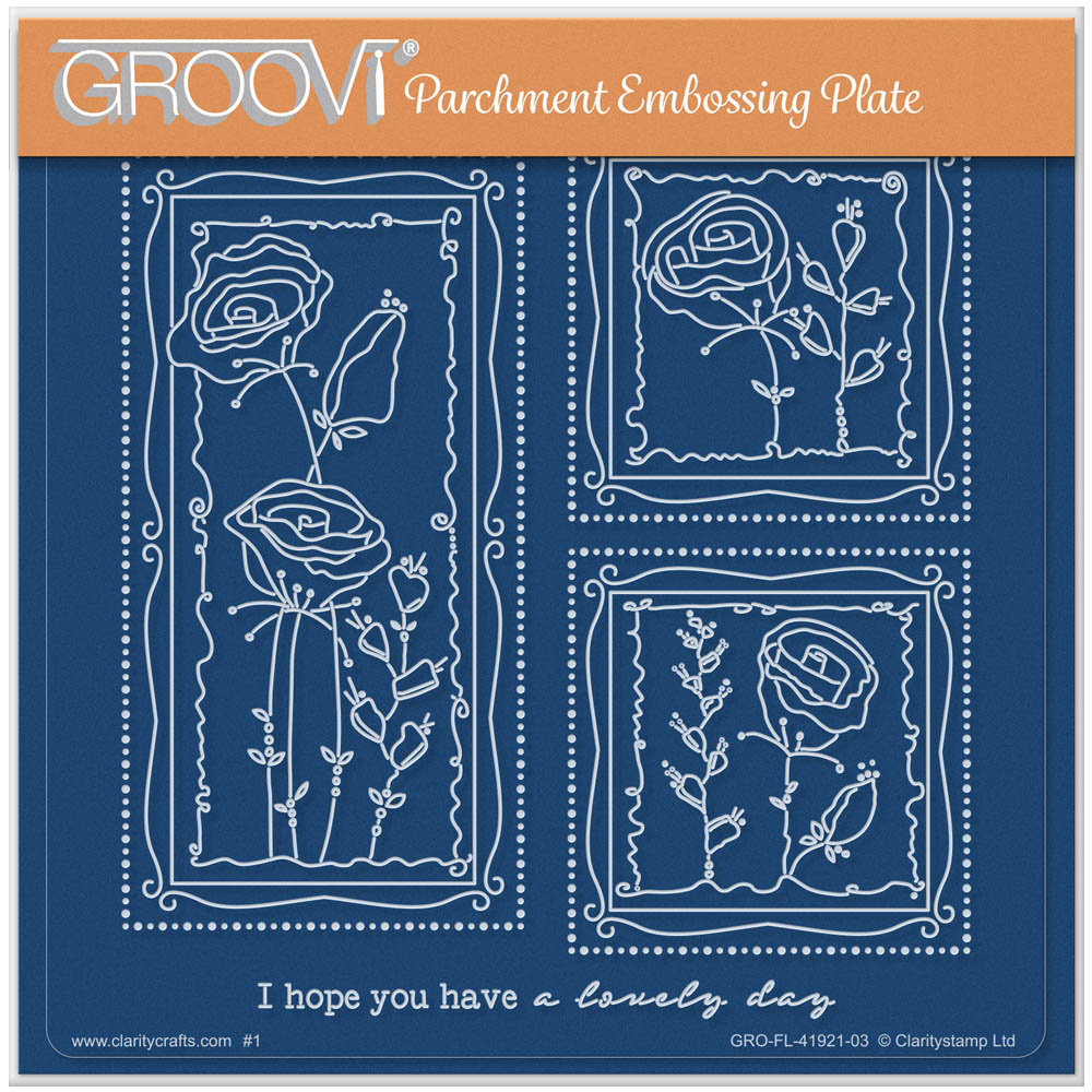 Barbara's SHAC Rose Floral Panels A5 Square Groovi Plate