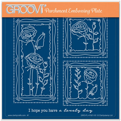 Barbara's SHAC Rose Floral Panels A5 Square Groovi Plate