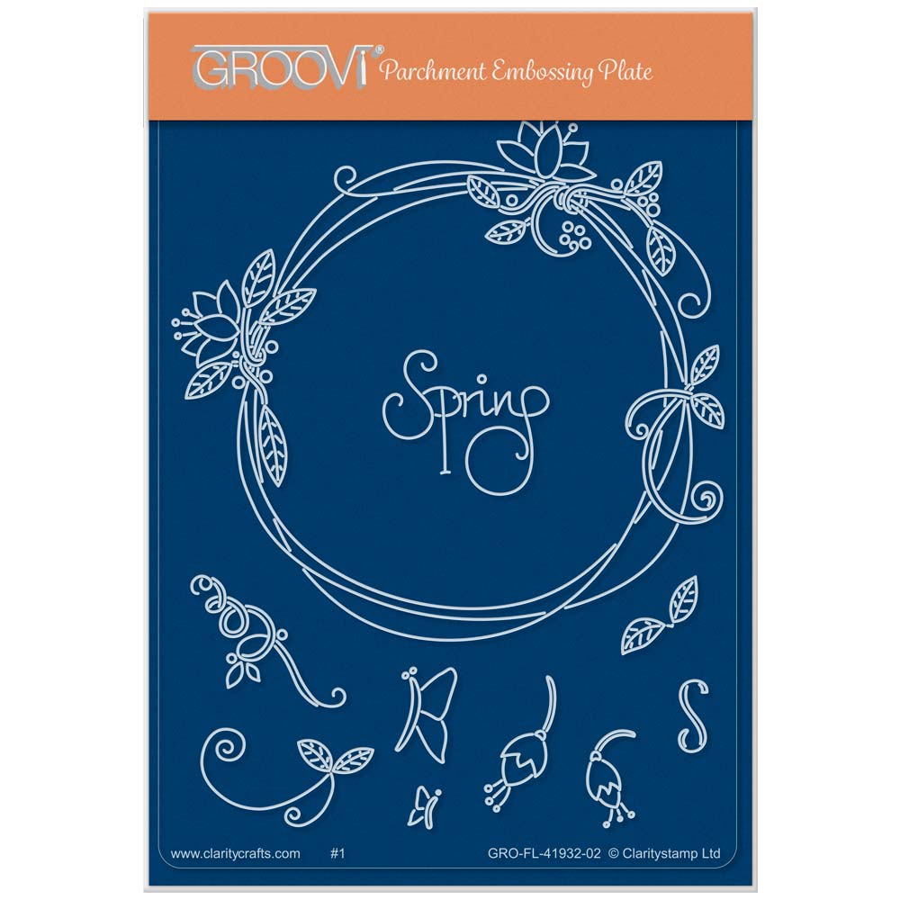 Barbara's Bijou Entwined Spring Wreath A6 Groovi Plate