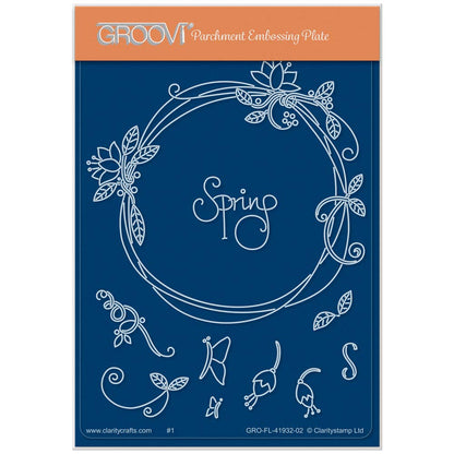 Barbara's Bijou Entwined Spring Wreath A6 Groovi Plate