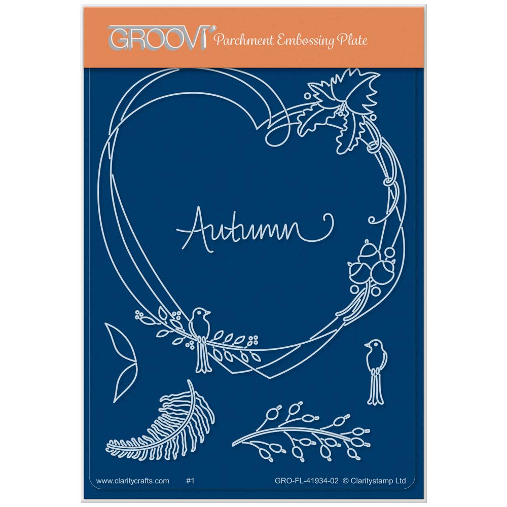 Barbara's Bijou Entwined Autumn Wreath A6 Groovi Plate