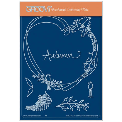 Barbara's Bijou Entwined Autumn Wreath A6 Groovi Plate