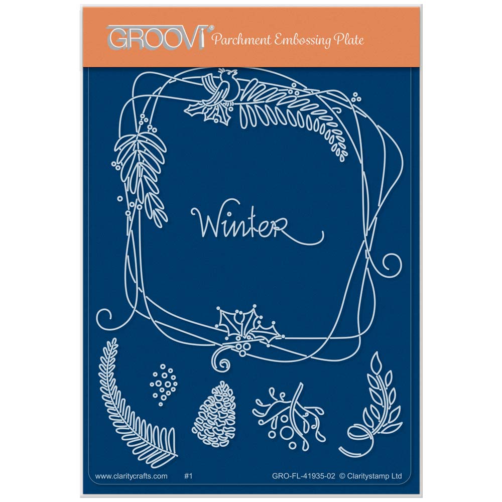Barbara's Bijou Entwined Winter Wreath A6 Groovi Plate