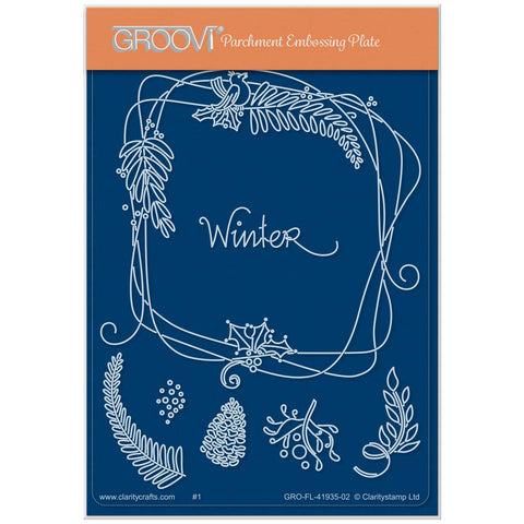Barbara's Bijou Entwined Winter Wreath A6 Groovi Plate
