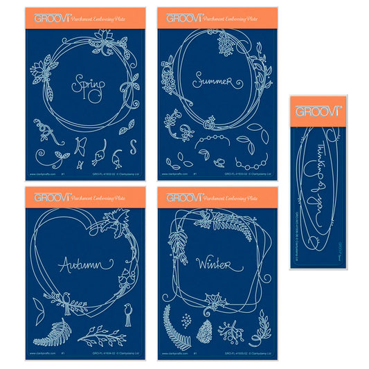 Barbara's Bijou Entwined Wreaths A6 Groovi Plate Collection & Spacer