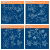 Tina's Butterfly, Dragonfly, Flower & Tree Fun A5 Square Groovi Plate Quartet