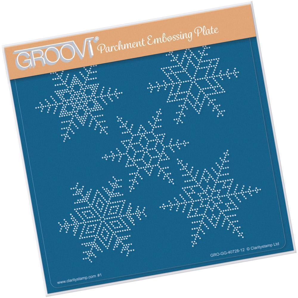 Large Snowflakes A5 Square Groovi Piercing Grid