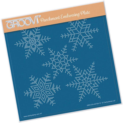 Large Snowflakes A5 Square Groovi Piercing Grid