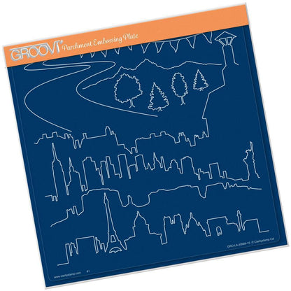 Landscapes & Skylines A4 Square Groovi Plate