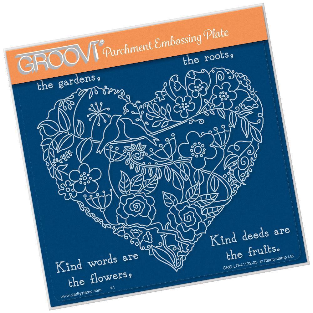 Garden Heart A5 Square Groovi Plate