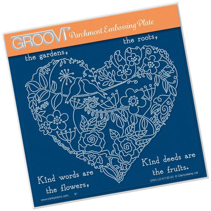 Garden Heart A5 Square Groovi Plate