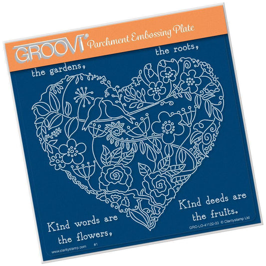 Garden Heart A5 Square Groovi Plate