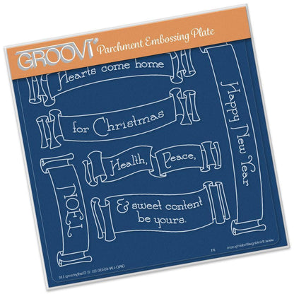 Linda's Christmas Banners A5 Square Groovi Plate