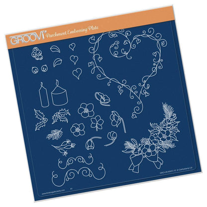 Linda's Hearty Wreath A4 Square Groovi Plate