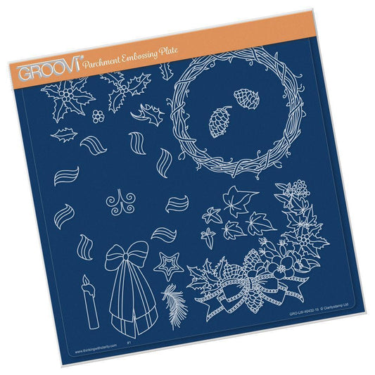 Linda's Woven Wreath A4 Square Groovi Plate