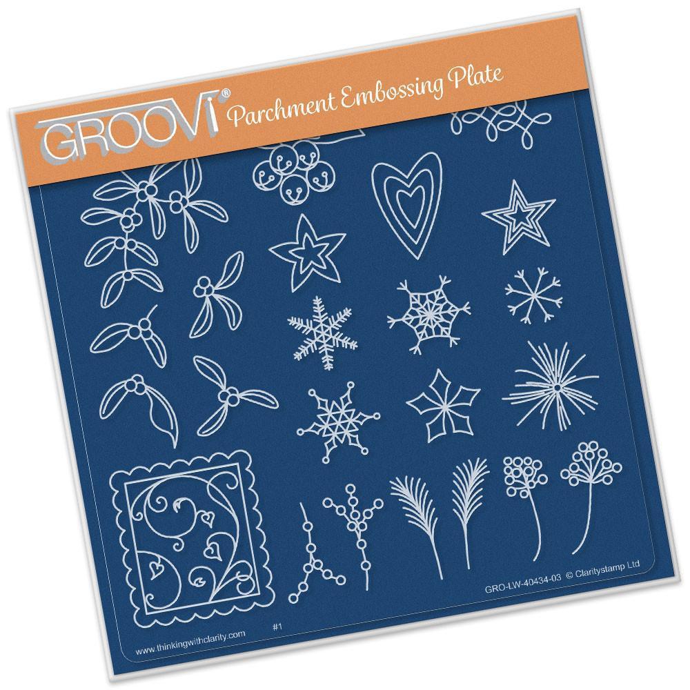 Linda's Mistletoe & Wreath Accessories A5 Square Groovi Plate