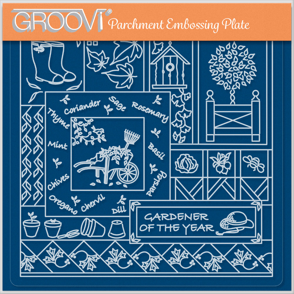 Linda's Gardener - Easy Layout A5 Square Groovi Plate (Set 2)