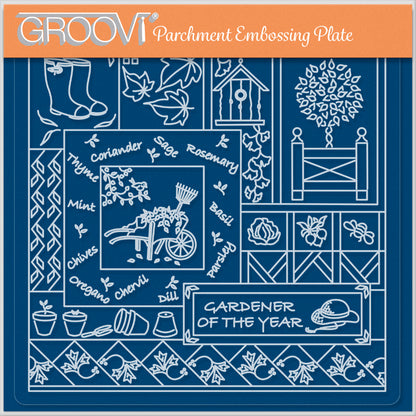 Linda's Gardener - Easy Layout A5 Square Groovi Plate (Set 2)