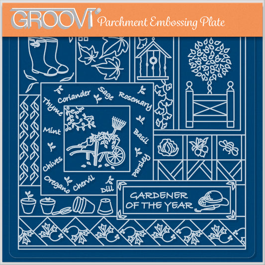Linda's Gardener - Easy Layout A5 Square Groovi Plate (Set 2)