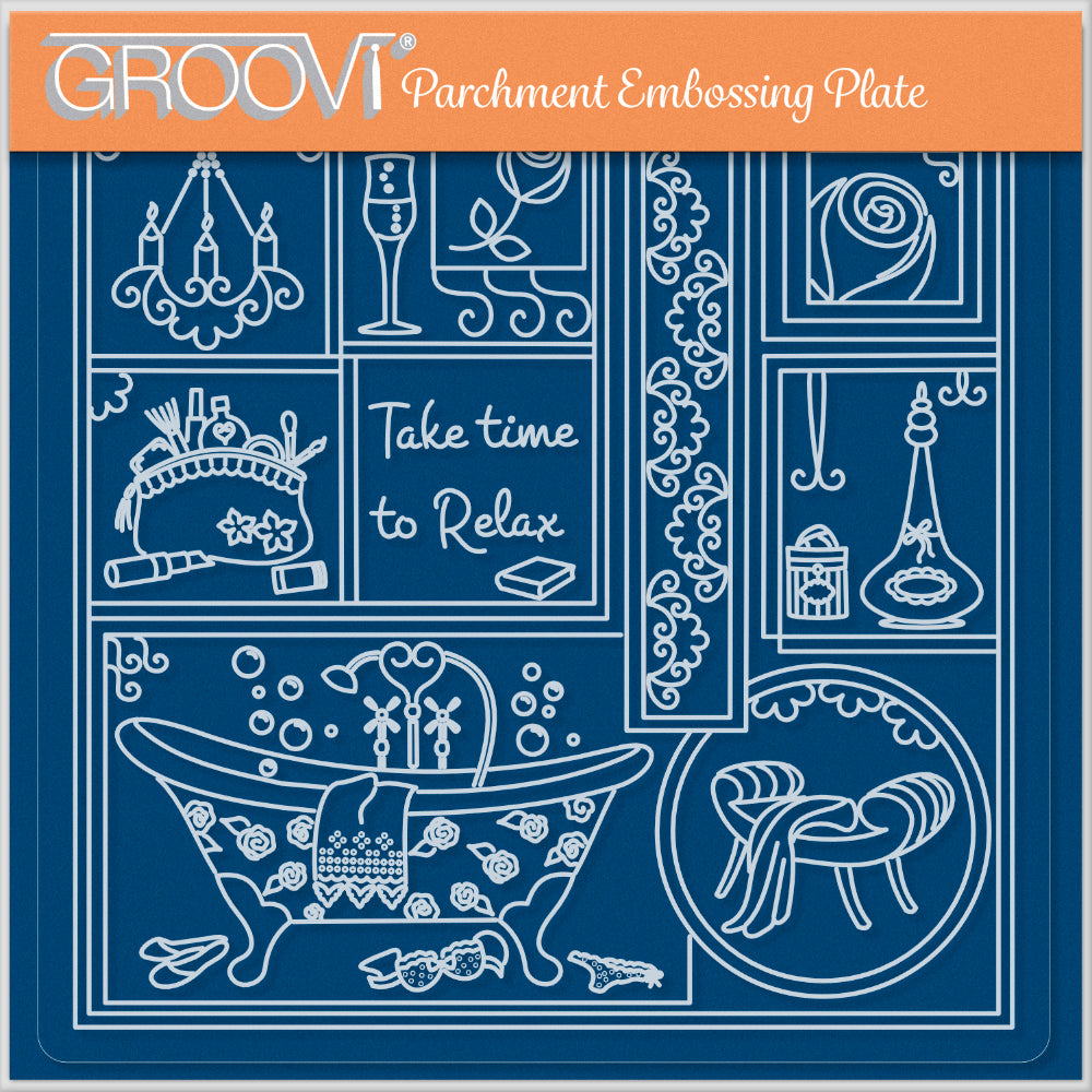 Linda's Time to Relax - Easy Layout A5 Square Groovi Plate (Set 2)