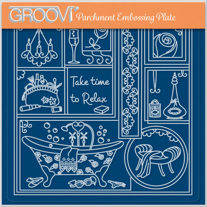 Linda's Time to Relax - Easy Layout A5 Square Groovi Plate (Set 2)