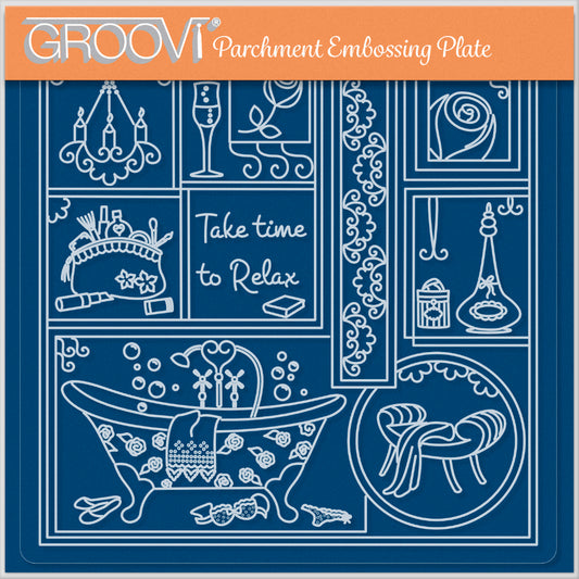 Linda's Time to Relax - Easy Layout A5 Square Groovi Plate (Set 2)