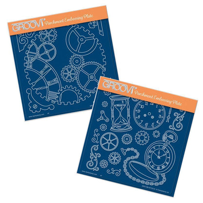 Clocks & Cogs A5 Square Groovi Plate Duo