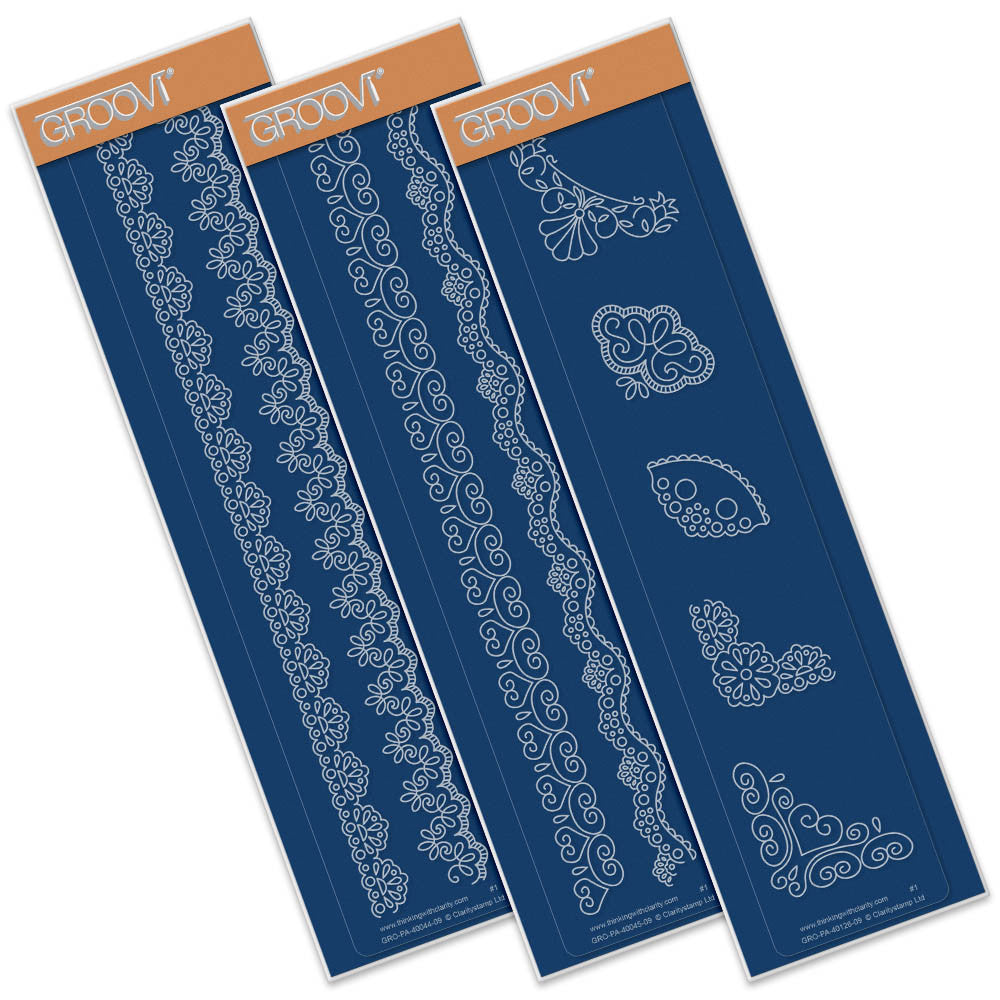 Lace Groovi Border Plate Trio