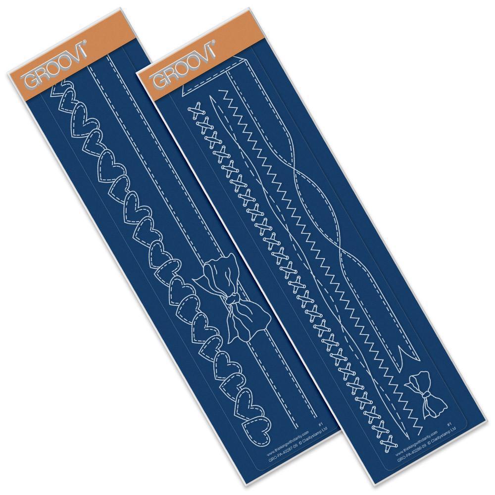 Ribbon & Stitching Groovi Border Plate Set