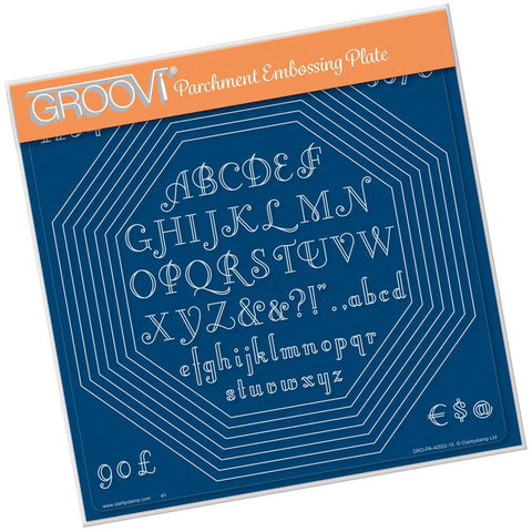 Octagon Extension & Art Deco Alphabet A4 Square Groovi Plate