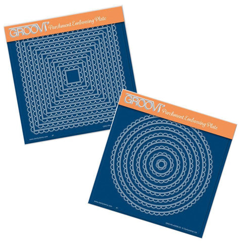 Nested Scallops Squares & Circles A5 Square Groovi Plate Duo
