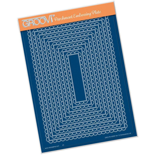 Nested Scallops Rectangles A5 Groovi Plate