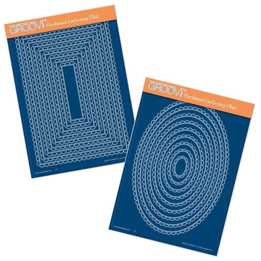 Nested Scallops Rectangles & Ovals A5 Groovi Plate Set
