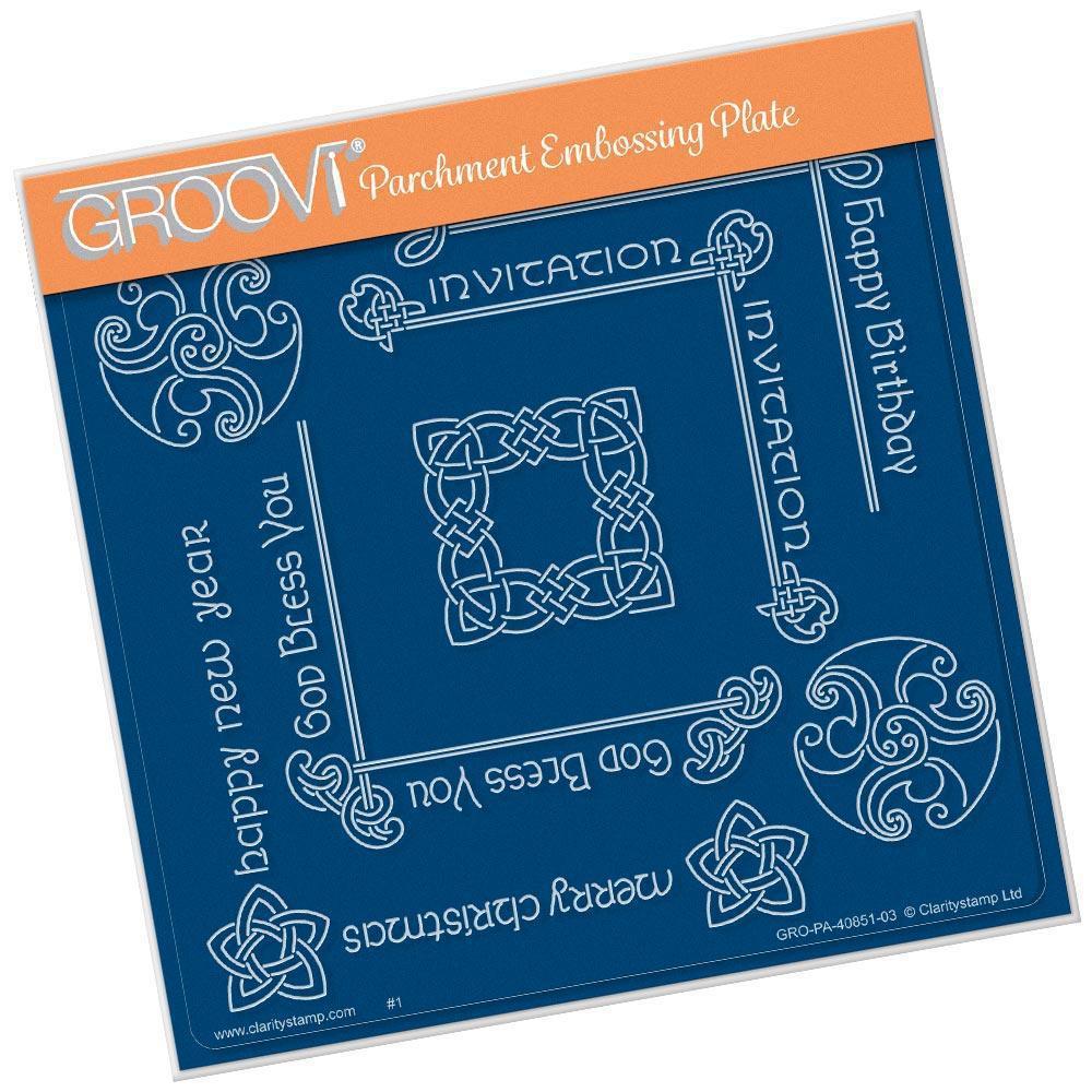 Celtic Corners A5 Square Groovi Plate