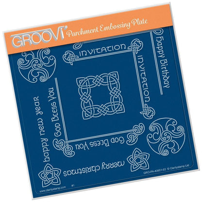 Celtic Corners A5 Square Groovi Plate