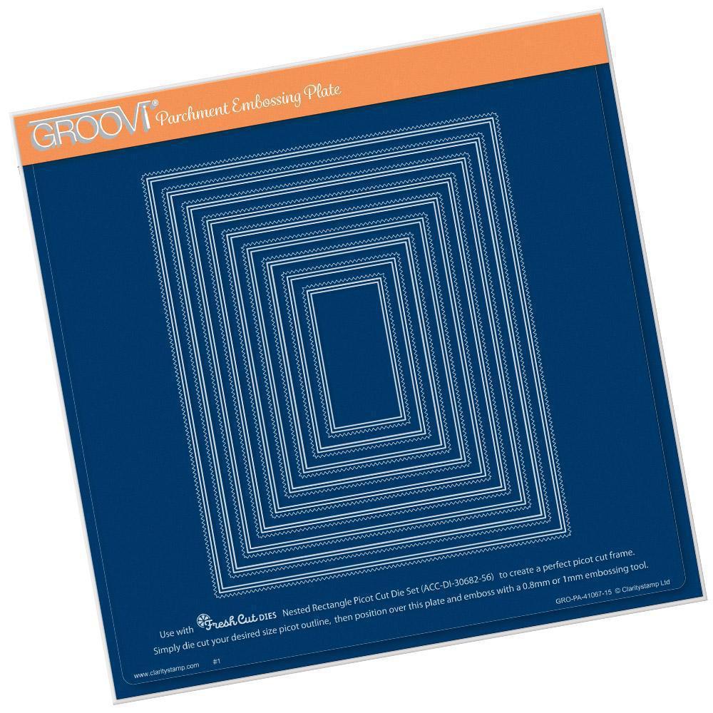 Nested Rectangles Picot Cut A4 Square Groovi Plate