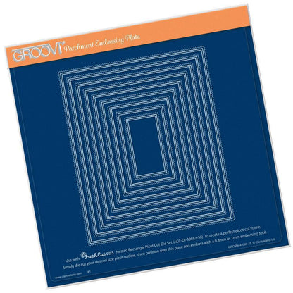 Nested Rectangles Picot Cut A4 Square Groovi Plate