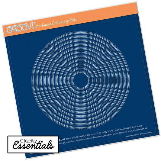 Nested Circles Picot Cut A4 Square Groovi Plate