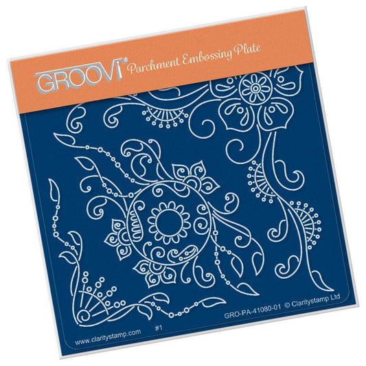 Tina's Henna Petites - E A6 Square Groovi Baby Plate