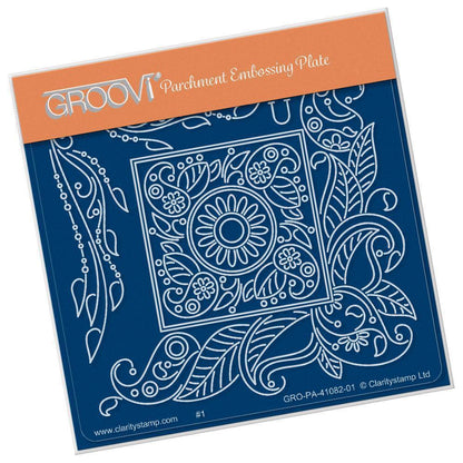 Tina's Henna Petites - U A6 Square Groovi Baby Plate