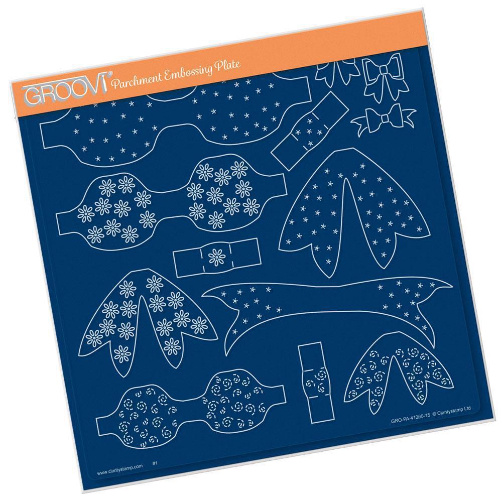 Linda's Embroidery 3D Bows A4 Square Groovi Plate