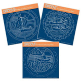 Boating Rounds Trio A5 Square Groovi Plate Set
