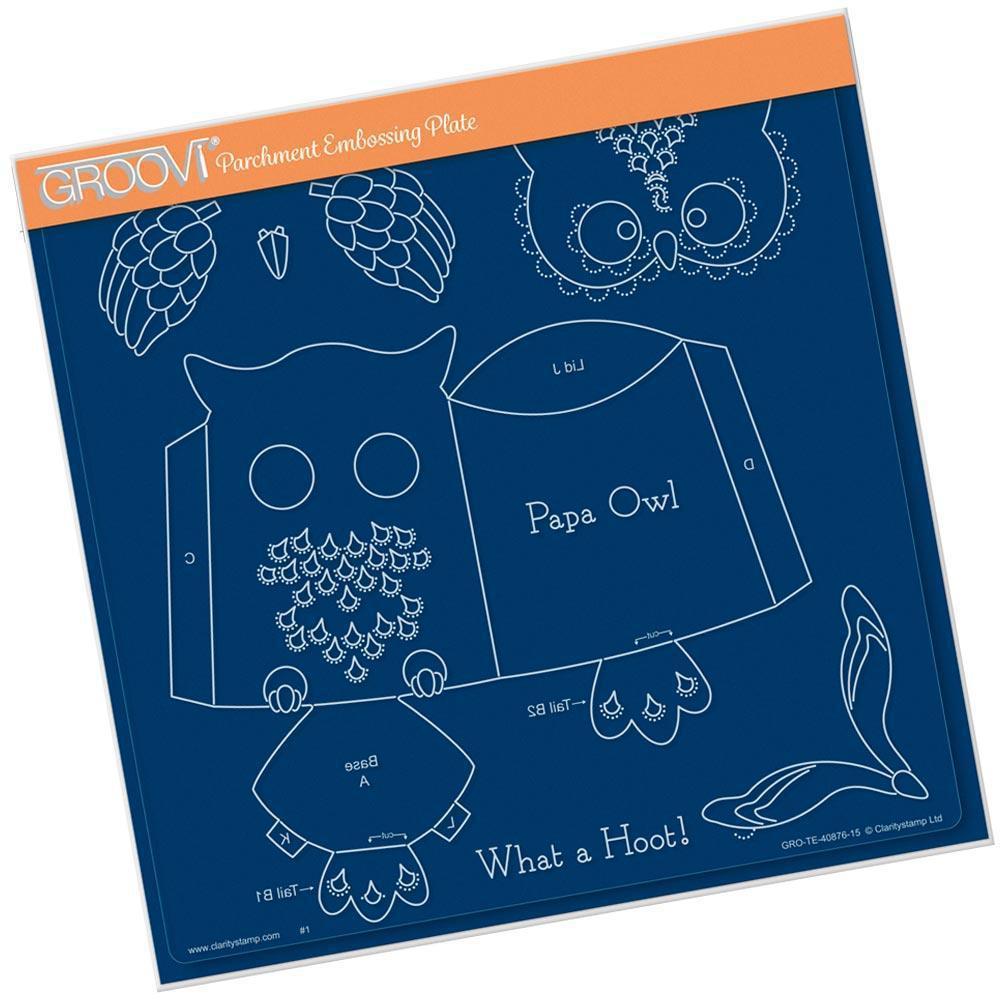 Linda's Papa Owl A4 Square Groovi Tem-plate