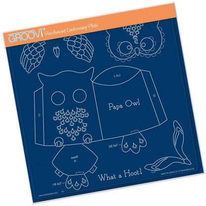 Linda's Papa Owl A4 Square Groovi Tem-plate