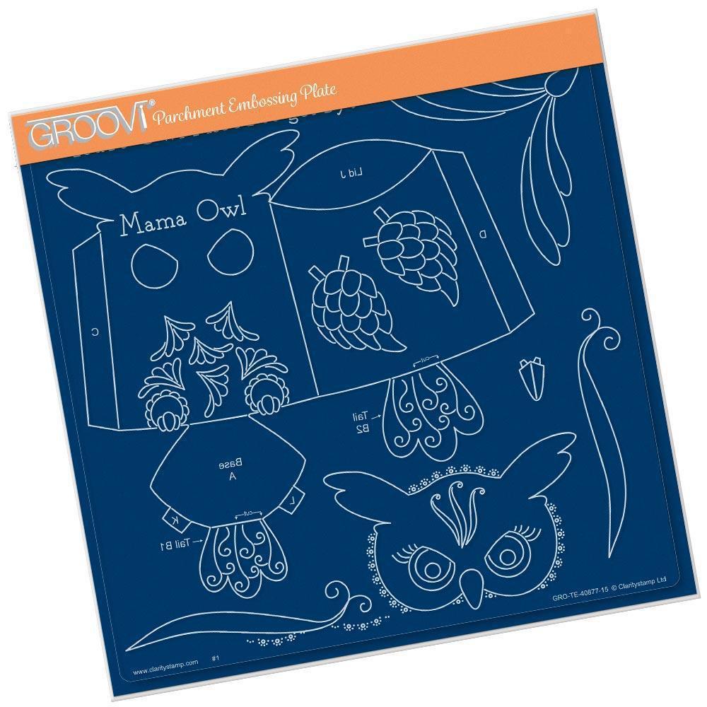 Linda's Mama Owl A4 Square Groovi Tem-plate