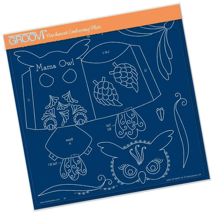 Linda's Mama Owl A4 Square Groovi Tem-plate