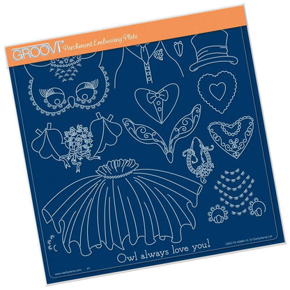 Linda's Wedding Owl Accessories A4 Square Groovi Tem-plate