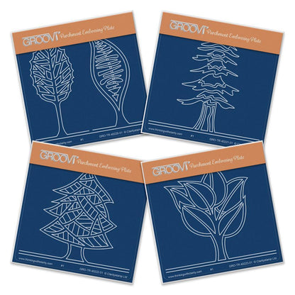 Abstract Trees A6 Square Groovi Baby Plate Set