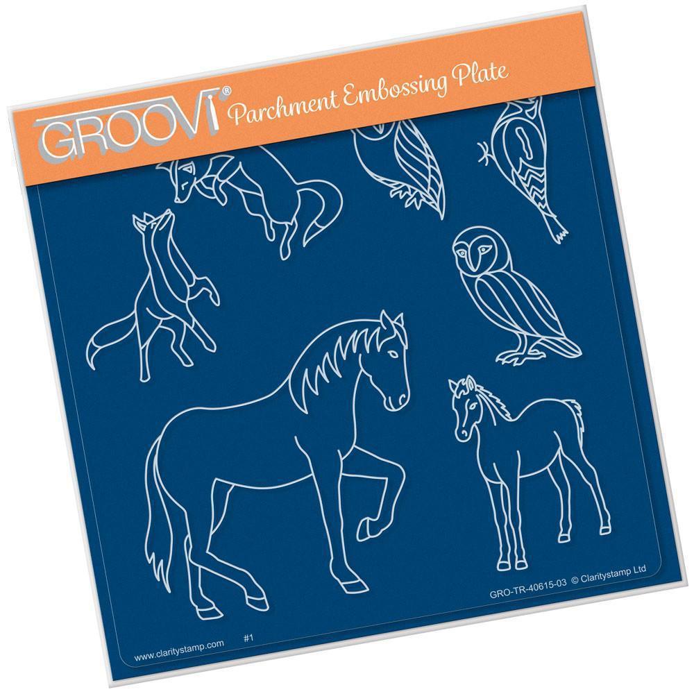 Country Animals A5 Square Groovi Plate